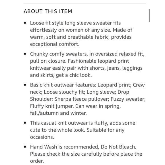 Leopard print sweater size small - Picture 7 of 9